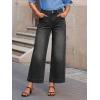 EMMIOL Women’s 2026 Wide Leg Jeans Distress Mid Waist Denim Pants Vintage Y2K Trousers(Black-cropped)
