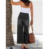 EMMIOL Women’s 2026 Wide Leg Jeans Distress Mid Waist Denim Pants Vintage Y2K Trousers(Black-cropped)