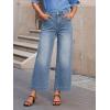 EMMIOL Women’s 2026 Wide Leg Jeans Distress Mid Waist Denim Pants Vintage Y2K Trousers(Light Blue-cropped)