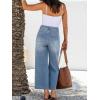 EMMIOL Women’s 2026 Wide Leg Jeans Distress Mid Waist Denim Pants Vintage Y2K Trousers(Light Blue-cropped)