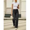 EMMIOL Women’s Wide Leg Jeans Low Rise Trendy Seamed Front Baggy Vintage Denim Pants with Pockets(Black)