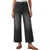 EMMIOL Women’s 2026 Wide Leg Jeans Distress Mid Waist Denim Pants Vintage Y2K Trousers(Black-cropped)