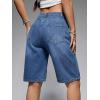 EMMIOL Women Jorts Baggy Jeans Jorts Outfits Mid-Low Waisted Denim Y2K Shorts Summer Hot Short Pants Streetwear(Dark Blue-056-stretchy)