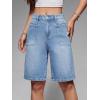 EMMIOL Women Jorts Baggy Jeans Jorts Outfits Mid-Low Waisted Denim Y2K Shorts Summer Hot Short Pants Streetwear(Light Blue-057-stretchy)