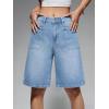 EMMIOL Women Jorts Baggy Jeans Jorts Outfits Mid-Low Waisted Denim Y2K Shorts Summer Hot Short Pants Streetwear(Light Blue-057-stretchy)