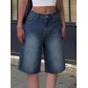 EMMIOL Women Jorts Baggy Jeans Jorts Outfits Mid-Low Waisted Denim Y2K Shorts Summer Hot Short Pants Streetwear(Mid Blue-144)