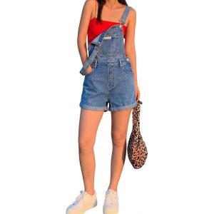 EMMIOL Women’s Denim Overalls, Baggy Loose Fit Wide Leg Jumpsuit, 90s Vintage Style Overall with Adjustable Straps(099-blue)