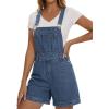 EMMIOL Overalls for Women Denim Shorts Summer Jeans Jumpsuits Adjustable Strap Bib Loose Fit Denim Overalls Casual(Blue)