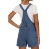EMMIOL Overalls for Women Denim Shorts Summer Jeans Jumpsuits Adjustable Strap Bib Loose Fit Denim Overalls Casual(Blue)