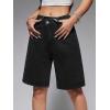 EMMIOL Women Jorts Baggy Jeans Shorts Mid-Low Waisted Denim Y2K Hip-Hop Shorts Summer Hot Short Pants Streetwear(Black-313)