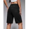 EMMIOL Women Jorts Baggy Jeans Shorts Mid-Low Waisted Denim Y2K Hip-Hop Shorts Summer Hot Short Pants Streetwear(Black-313)