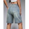 EMMIOL Women Jorts Baggy Jeans Shorts Mid-Low Waisted Denim Y2K Hip-Hop Shorts Summer Hot Short Pants Streetwear(Blue-313)