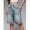 EMMIOL Women Jorts Baggy Jeans Shorts Mid-Low Waisted Denim Y2K Hip-Hop Shorts Summer Hot Short Pants Streetwear(Blue-313)