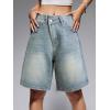 EMMIOL Women Jorts Baggy Jeans Shorts Mid-Low Waisted Denim Y2K Hip-Hop Shorts Summer Hot Short Pants Streetwear(Blue-313)