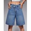 EMMIOL Women Jorts Baggy Jeans Shorts Mid-Low Waisted Denim Y2K Hip-Hop Shorts Summer Hot Short Pants Streetwear(Denim Blue-313)