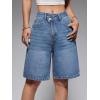 EMMIOL Women Jorts Baggy Jeans Shorts Mid-Low Waisted Denim Y2K Hip-Hop Shorts Summer Hot Short Pants Streetwear(Denim Blue-313)
