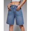 EMMIOL Women Jorts Baggy Jeans Shorts Mid-Low Waisted Denim Y2K Hip-Hop Shorts Summer Hot Short Pants Streetwear(Denim Blue-313)