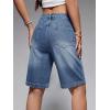 EMMIOL Women Jorts Baggy Jeans Shorts Mid-Low Waisted Denim Y2K Hip-Hop Shorts Summer Hot Short Pants Streetwear(Mid Blue-041)