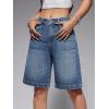 EMMIOL Women Jorts Baggy Jeans Shorts Mid-Low Waisted Denim Y2K Hip-Hop Shorts Summer Hot Short Pants Streetwear(Mid Blue-041)