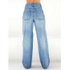 EMMIOL Women’s 2026 Wide Leg Jeans Distress Mid Waist Denim Pants Vintage Y2K Trousers(Light Blue-a060)