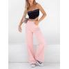 EMMIOL Women’s 2026 Wide Leg Jeans Distress Mid Waist Denim Pants Vintage Y2K Trousers(Pink)