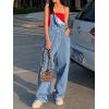 EMMIOL Women’s Denim Overalls, Baggy Loose Fit Wide Leg Jumpsuit, 90s Vintage Style Overall with Adjustable Straps