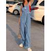 EMMIOL Women’s Denim Overalls, Baggy Loose Fit Wide Leg Jumpsuit, 90s Vintage Style Overall with Adjustable Straps