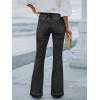 EMMIOL Women’s Flare Jeans Low Rise Trendy Patch Pocket Stretchy Bootcut Denim 90s Pants(Black)