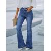 EMMIOL Women’s Flare Jeans Low Rise Trendy Patch Pocket Stretchy Bootcut Denim 90s Pants(Dark Blue)