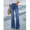 EMMIOL Women’s Flare Jeans Low Rise Trendy Patch Pocket Stretchy Bootcut Denim 90s Pants(Dark Blue)