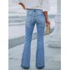 EMMIOL Women’s Flare Jeans Low Rise Trendy Patch Pocket Stretchy Bootcut Denim 90s Pants(Light Blue)