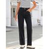 EMMIOL Women’s Straight Wide Leg Rhinestone Jeans Trendy High Waisted Sparkly Bling Glitter Denim Pants Boyfriend(Black)