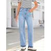 EMMIOL Women’s Straight Wide Leg Rhinestone Jeans Trendy High Waisted Sparkly Bling Glitter Denim Pants Boyfriend(Blue)