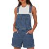 EMMIOL Overalls for Women Denim Shorts Summer Jeans Jumpsuits Adjustable Strap Bib Loose Fit Denim Overalls Casual(Blue)