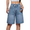 EMMIOL Women Jorts Baggy Jeans Shorts Mid-Low Waisted Denim Y2K Hip-Hop Shorts Summer Hot Short Pants Streetwear(Sky Blue-313)