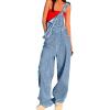 EMMIOL Women’s Denim Overalls, Baggy Loose Fit Wide Leg Jumpsuit, 90s Vintage Style Overall with Adjustable Straps