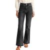 EMMIOL Women’s Flare Jeans Low Rise Trendy Patch Pocket Stretchy Bootcut Denim 90s Pants(Black)