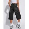 EMMIOL Womens Long Jorts Baggy Y2K Mid High Waisted Retro Jean Shorts Trendy Streetwear Wide Leg Denim Bermudas(216-charcoal Gray)