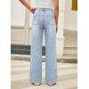 EMMIOL Women’s Wide Leg Jeans Low Rise Trendy Seamed Front Baggy Vintage Denim Pants with Pockets(Light Blue)