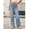 EMMIOL Women’s Wide Leg Jeans Low Rise Trendy Seamed Front Baggy Vintage Denim Pants with Pockets(Vintage Blue)