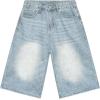 EMMIOL Baggy Jean Shorts Men, Y2k Jorts Cargo Ripped Elastic Waist, Mens Denim Shorts Comfy Casual Streetwear Summer(016-light Blue)