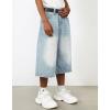 EMMIOL Baggy Jean Shorts Men, Y2k Jorts Cargo Ripped Elastic Waist, Mens Denim Shorts Comfy Casual Streetwear Summer(016-light Blue)