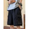 EMMIOL Baggy Jean Shorts Men, Y2k Jorts Cargo Ripped Elastic Waist, Mens Denim Shorts Comfy Casual Streetwear Summer(Black)