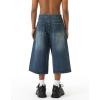 EMMIOL Baggy Jean Shorts Men, Y2k Jorts Cargo Ripped Elastic Waist, Mens Denim Shorts Comfy Casual Streetwear Summer(Blue-d)
