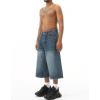 EMMIOL Baggy Jean Shorts Men, Y2k Jorts Cargo Ripped Elastic Waist, Mens Denim Shorts Comfy Casual Streetwear Summer(Blue-d)