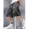 EMMIOL Baggy Jean Shorts Men, Y2k Jorts Cargo Ripped Elastic Waist, Mens Denim Shorts Comfy Casual Streetwear Summer(Vintage Black)