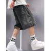 EMMIOL Baggy Jean Shorts Men, Y2k Jorts Cargo Ripped Elastic Waist, Mens Denim Shorts Comfy Casual Streetwear Summer(Vintage Black)