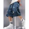 EMMIOL Baggy Jean Shorts Men, Y2k Jorts Cargo Ripped Elastic Waist, Mens Denim Shorts Comfy Casual Streetwear Summer(Vintage Blue)