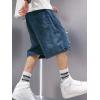 EMMIOL Baggy Jean Shorts Men, Y2k Jorts Cargo Ripped Elastic Waist, Mens Denim Shorts Comfy Casual Streetwear Summer(Vintage Blue)