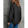 EMMIOL Denim Shirt for Women Long Sleeve Button Down Blouse Hidden Button Relaxed Fit Versatile Casual Tops(Black)